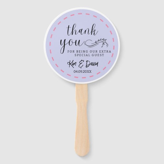 Minimal und Chic Dusty Blue Vielen Dank Name Pic h Fächer (Vorderseite)