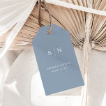 Minimal und Chic | Dusty Blue Wedding Geschenkanhänger<br><div class="desc">Diese eleganten,  modernen,  staubblauen Geschenkartikel-Tags mit weißer Gastgeschenk Hochzeit sind in einem schlichten,  minimalistischen Stil gehalten. Fügen Sie Ihre Initialen oder Monogramme hinzu,  um sie komplett zu Ihrem eigenen zu machen.</div>