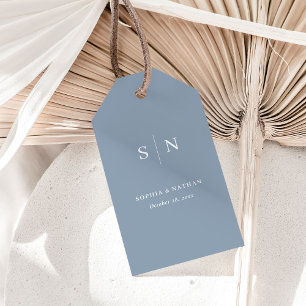 Minimal und Chic Dusty Blue Wedding Geschenkanhänger