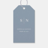 Minimal und Chic | Dusty Blue Wedding Geschenkanhänger (Vorderseite)
