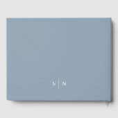 Minimal und Chic Dusty Blue | White Border Wedding Gästebuch (Rückseite)