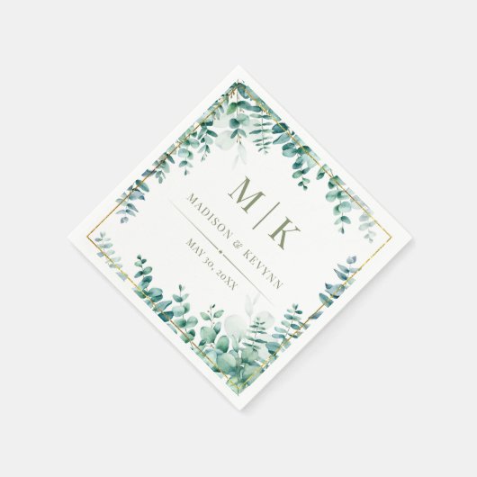 Minimal und Chic | Eucalyptus Wedding Napkins Serviette (Ecke)