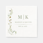 Minimal und Chic | Floral Wedding Napkins Serviette (Vorderseite)