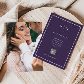 Minimal und Chic | Foto Back and QR Code Wedding Save The Date