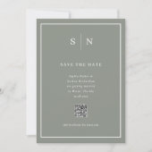 Minimal und Chic | Foto Back and QR Code Wedding Save The Date (Vorderseite)