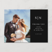 Minimal und Chic | Foto Hochzeit Danke Postkarte (Vorderseite)