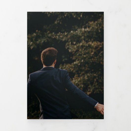 Minimal und Chic | Foto Hochzeit Datum speichern Dreifach Gefaltete Einladung (Cover)