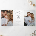 Minimal und Chic | Foto Hochzeit Datum speichern Dreifach Gefaltete Einladung<br><div class="desc">Minimal und Chic | Foto Wedding Save the Date Tri-Falten Einladung</div>