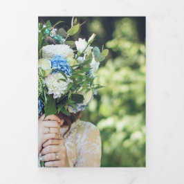 Minimal und Chic | Foto Hochzeit Datum speichern Dreifach Gefaltete Einladung