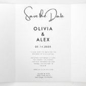 Minimal und Chic | Foto Hochzeit Datum speichern Dreifach Gefaltete Einladung (Innenseite Mitte)