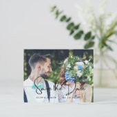 Minimal und Chic | Foto Hochzeit Datum speichern Einladungspostkarte (Stehend Vorderseite)