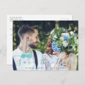 Minimal und Chic | Foto Hochzeit Datum speichern Postkarte (Vorne/Hinten)