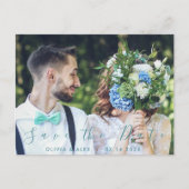 Minimal und Chic | Foto Hochzeit Datum speichern Postkarte (Vorderseite)