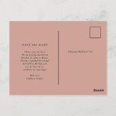 Minimal und Chic | Foto Hochzeit Datum speichern Postkarte (Rückseite)