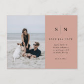 Minimal und Chic | Foto Hochzeit Datum speichern Postkarte (Vorderseite)