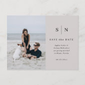 Minimal und Chic | Foto Hochzeit Datum speichern Postkarte (Vorderseite)