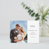 Minimal und Chic | Foto Hochzeits-Dankeschön Postkarte (Stehend Vorderseite)