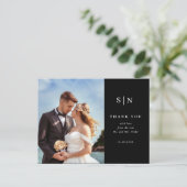 Minimal und Chic | Foto Hochzeits-Dankeschön Postkarte (Stehend Vorderseite)