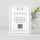 Minimal und Chic | Foto QR Code Wedding Save The Date (Stehend Vorderseite)