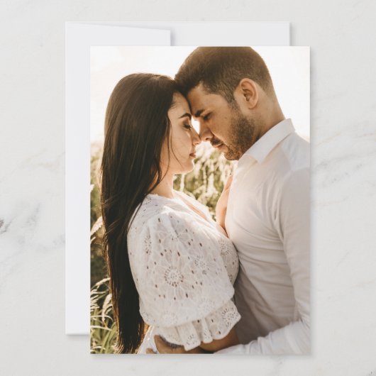 Minimal und Chic | Foto QR Code Wedding Save The Date (Rückseite)