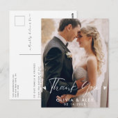 Minimal und Chic | Foto Wedding Vielen Dank Postkarte (Vorne/Hinten)