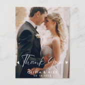 Minimal und Chic | Foto Wedding Vielen Dank Postkarte (Vorderseite)