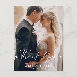 Minimal und Chic | Foto Wedding Vielen Dank Postkarte