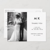 Minimal und Chic | Foto Wedding Vielen Dank Postkarte (Vorne/Hinten)