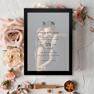 Minimal und Chic   Gerahmte Foto-Overlay-Hochzeit Einladung