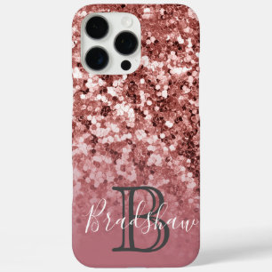 Minimal und Chic   Girly Rose Glitzer iPhone 16 Pro Max Hülle