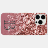 Minimal und Chic | Girly Rose Glitzer Case-Mate iPhone Hülle (Rückseite (Horizontal))