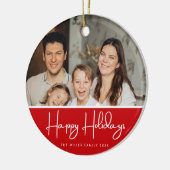 Minimal und Chic | Glückliche Ferien Foto Keramik Ornament (Links)