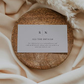 Minimal und Chic | Graue und schwarze Hochzeitdeta Begleitkarte