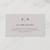 Minimal und Chic | Graue und schwarze Hochzeitdeta Begleitkarte (Vorderseite)