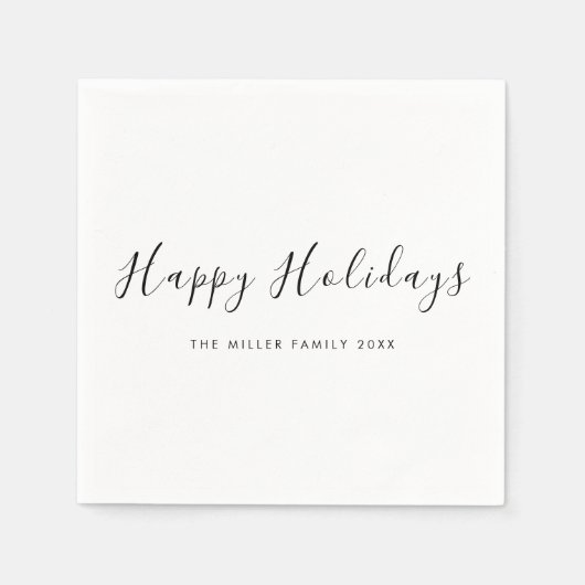 Minimal und Chic | Happy Holidays Napkins Serviette (Vorderseite)