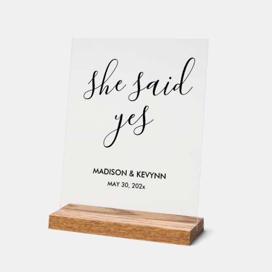 Minimal und Chic | Hochzeit Acrylschild (Winkel)