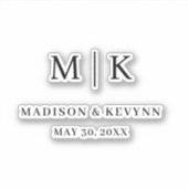 Minimal und Chic | Hochzeit Aufkleber (Vorderseite)