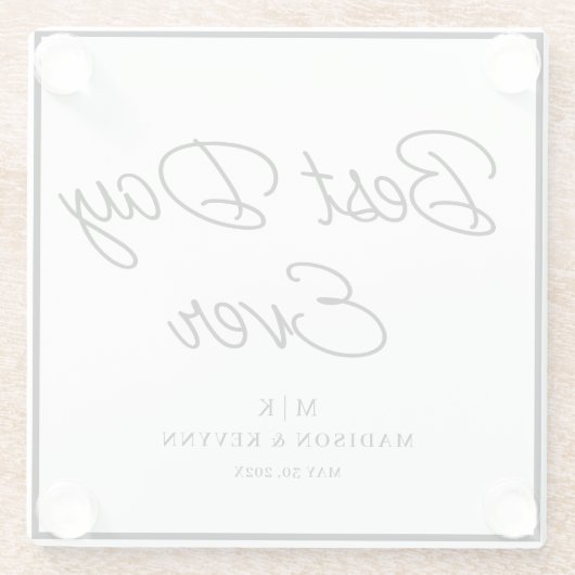 Minimal und Chic | Hochzeit Glasuntersetzer (Rückseite)