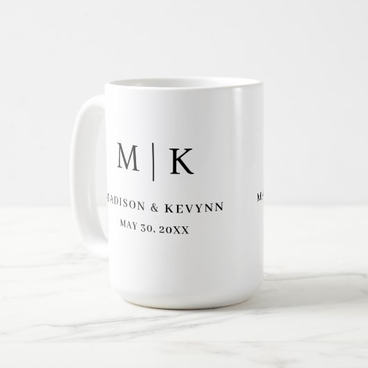 Minimal und Chic | Hochzeit Kaffeetasse (Vorderseite Links)