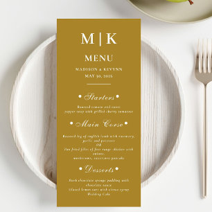 Minimal und Chic   Hochzeit mit Gold und Weiß Menükarte