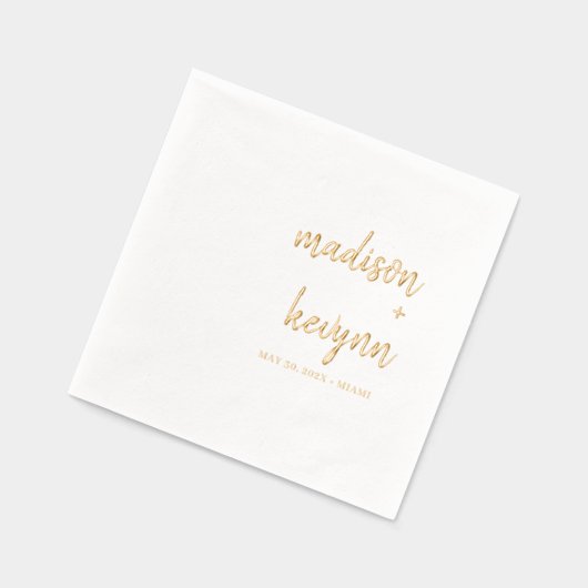 Minimal und Chic | Hochzeit mit Gold und Weiß Servietten Mit Folie (Links)