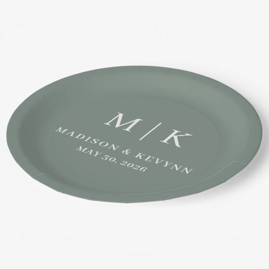 Minimal und Chic | Hochzeit Pappteller (Schrägansicht)