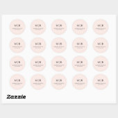 Minimal und Chic | Hochzeit Runder Aufkleber (Blatt)