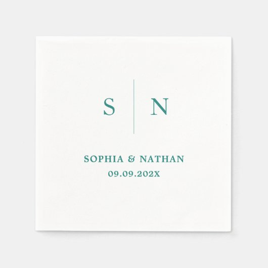 Minimal und Chic | Hochzeit Serviette (Vorderseite)