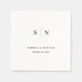 Minimal und Chic | Hochzeit Serviette (Vorderseite)