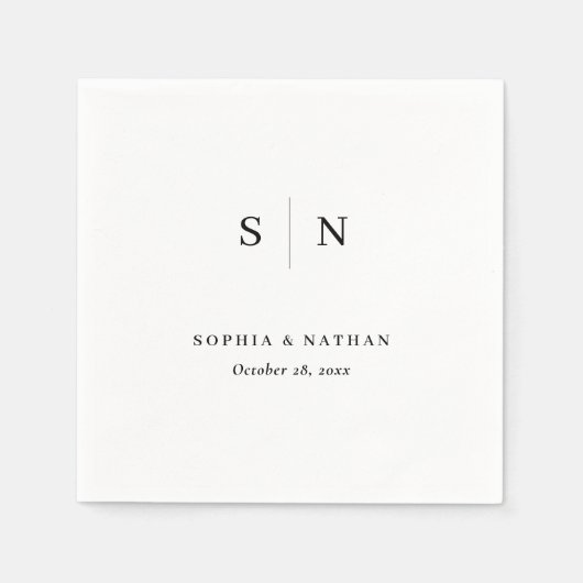 Minimal und Chic | Hochzeit Serviette (Vorderseite)