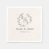 Minimal und Chic | Hochzeit Serviette (Vorderseite)