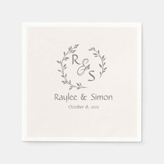 Minimal und Chic | Hochzeit Serviette (Vorderseite)