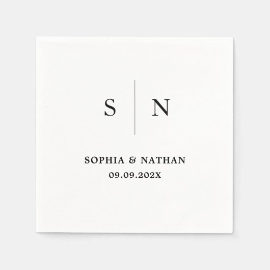 Minimal und Chic | Hochzeit Serviette (Vorderseite)