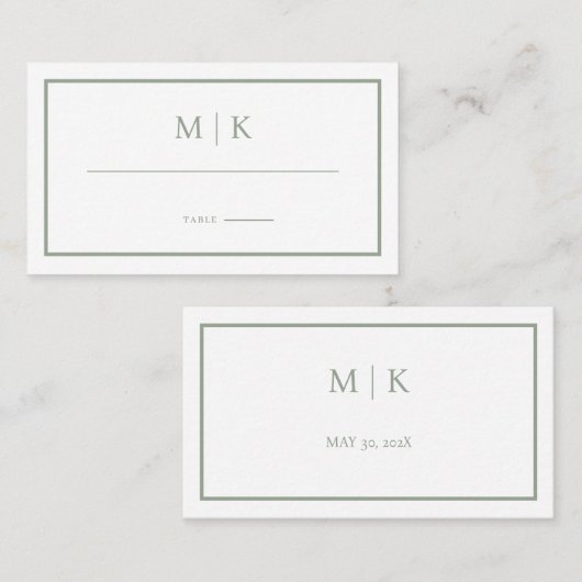 Minimal und Chic | Hochzeitsflat Platzkarte (Vorne/Hinten)